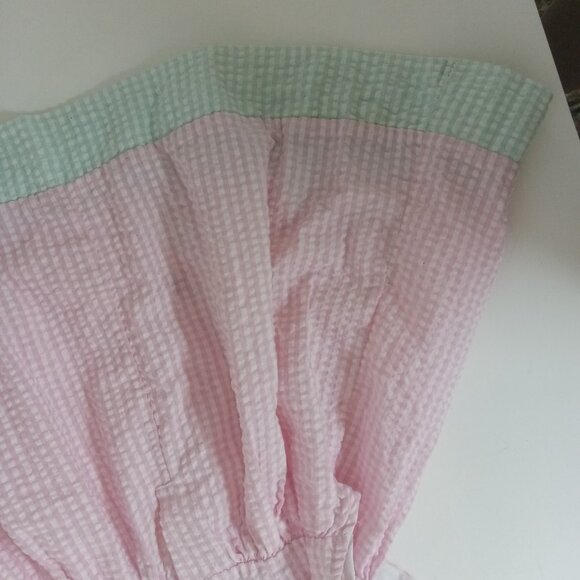 Vintage Sears Baby Pink Checkered Gingham Toddler Dress Sz 2T 24 Months Flower - Picture 11 of 15